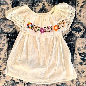 Embroidered Mini-Dress Coverup - S